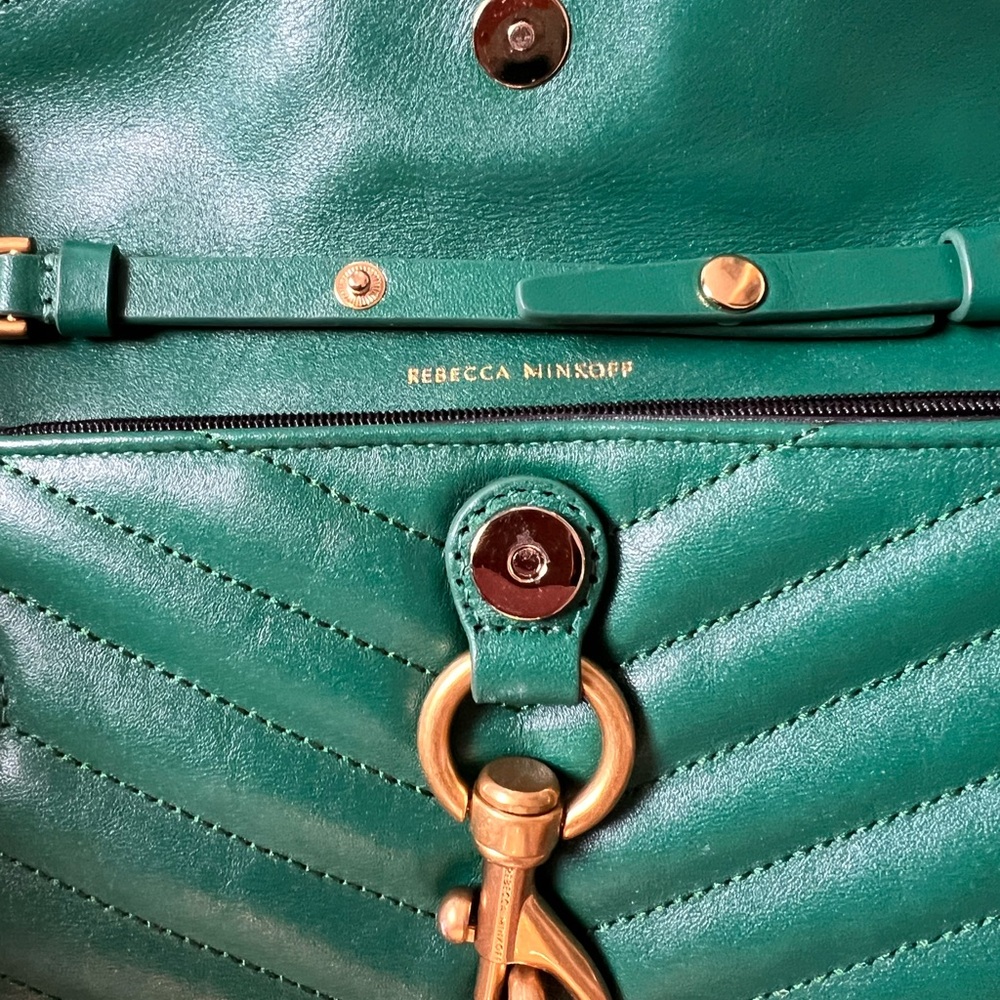 Rebecca Minkoff Green Leather Wallet on Chain Crossbody Bag - Picture 4 of 4